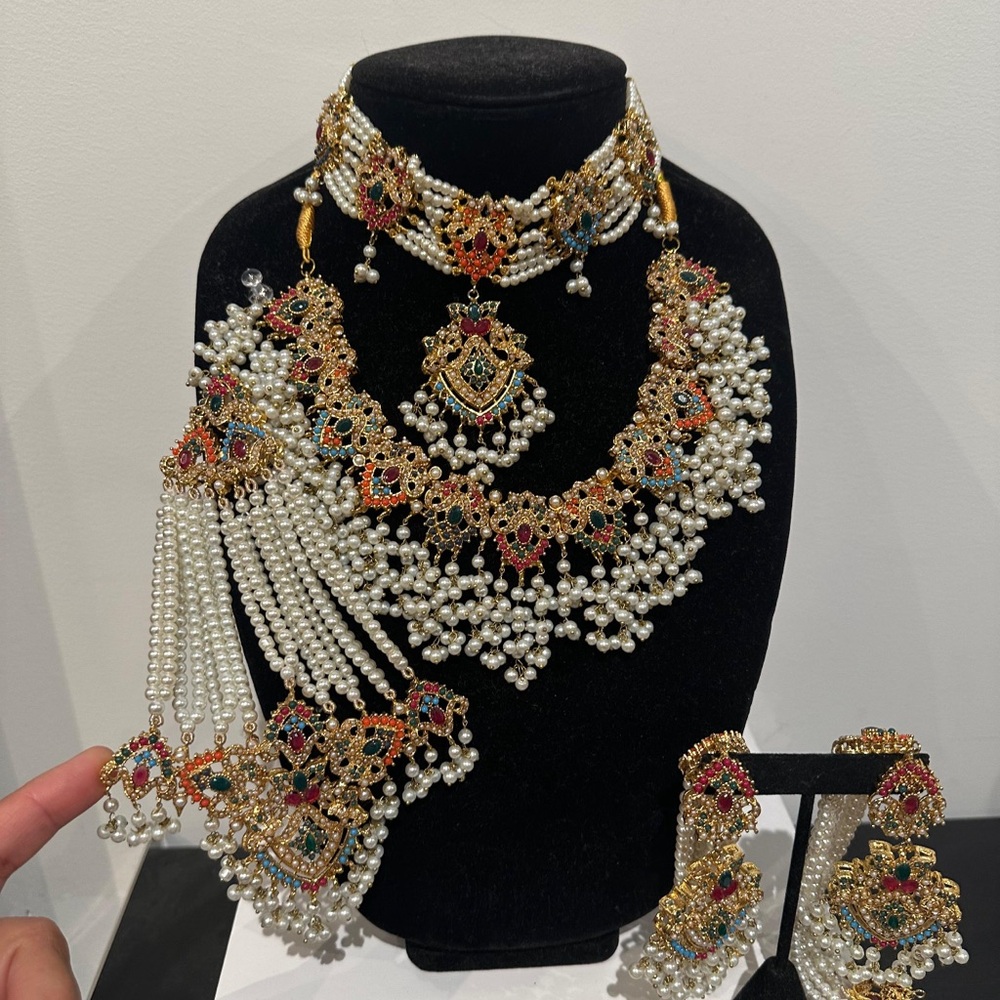 & Other Stories Gold and Pearl Necklace Set